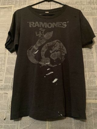 Vtg 80s Ramones Rocket To Russia Album T - Shirt