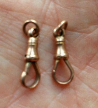 Lovely Victorian 9ct Rose Gold Dog Clips Vgc Fastener / Findings