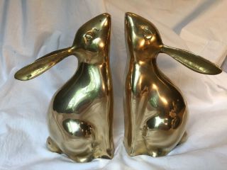 Vintage Decorative Crafts Brass Rabbit Bookends