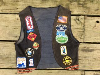 Vintage Cross Island Long Island Ny M/c Motorcycle Club Leather Vest