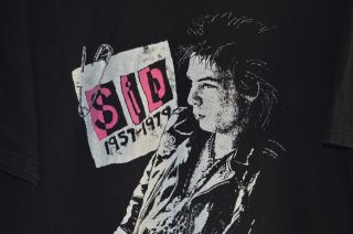 Rare Vintage 90s Man SID VICIOUS Sex Pistols Tour T Shirt Mens XL Punk Rock 2