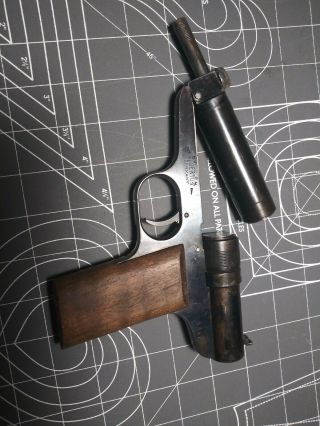 Vintage HUBERTUS Push Barrel Piston Action Single Shot Air Gun Pistol 1920s 7