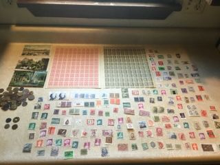 Ww2 German 364 Unc Stamp 2 Sheet Qing1644 Swastika 3 Hitler Card 1910 1/2 Coin