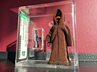 Vintage Star Wars.  Afa 85.  Green Stitch Jawa Variant.  Very Rare To Acquire