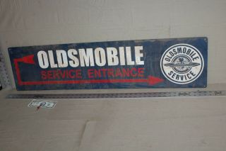 43 " Rare Vintage Oldsmobile Service Entrance Painted Metal Dealer Sign Gas Oil