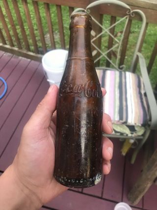 Rare Amber Double Diamond Straight Side Coca Cola Bottle Cumberland Md Look 4