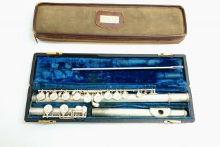 Vintage 1956 Artley Silver Flute 05 With Hard And Soft Case S/n 29305 C Foot