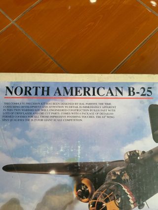 Vintage Balsa Wood Kit Wing Mfg ' S NORTH AMERICAN B - 25 Bomber R/C Model Airplane 4