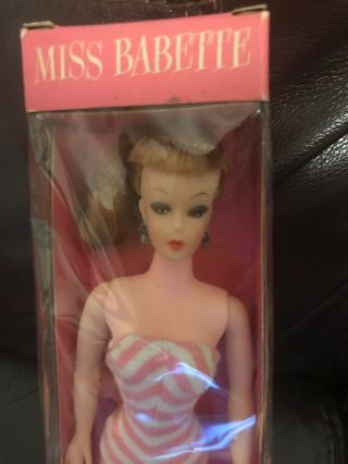Vintage 1960 ' s MISS BABETTE doll Barbie type RARE - EEGEE Minor Damage To Box 2