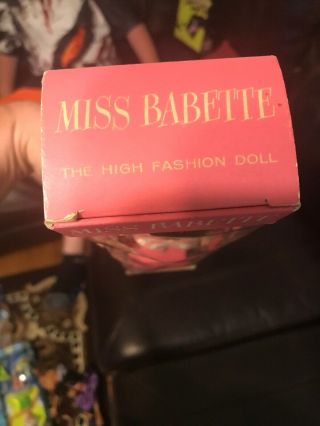 Vintage 1960 ' s MISS BABETTE doll Barbie type RARE - EEGEE Minor Damage To Box 7