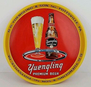 Vintage Yuengling Lager Premium Ale Porter 13 " Metal Beer Tray Red Label Bottle