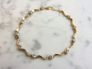 Lovely Womens Vintage Estate 10k Yellow Gold Diamond Bracelet,  5.  2g E2366