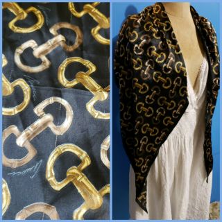 Very Rare Vintage Gucci Bamboo Horsebit Silk Wrap/scarf