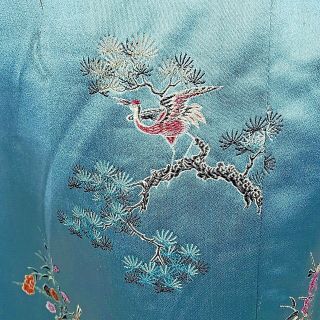 Vintage The Best Co.  Chinese dress/robe embroidery birds lined cheongsam Cosplay 8