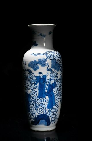 Chinese Antique Blue And White Vase,  Late 19th - 20th