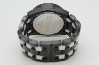 RARE PRE - OWNED ROCKWELL THE 50MM BLACK/WHITE CERAMIC WATCH 12