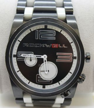 Rare Pre - Owned Rockwell The 50mm Black/white Ceramic Watch