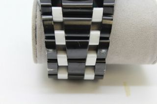 RARE PRE - OWNED ROCKWELL THE 50MM BLACK/WHITE CERAMIC WATCH 7