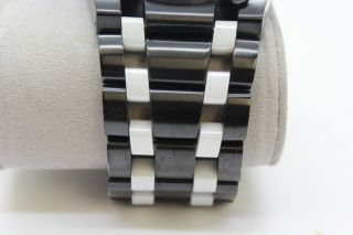 RARE PRE - OWNED ROCKWELL THE 50MM BLACK/WHITE CERAMIC WATCH 8