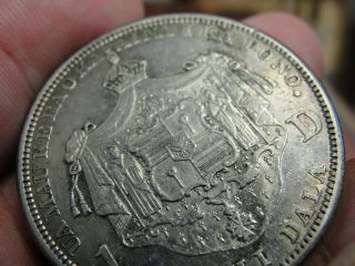 1883 Kingdom of Hawaii Akahi Dala $1 Lg.  Hawaiian Silver Dollar Coin VERY RARE 4