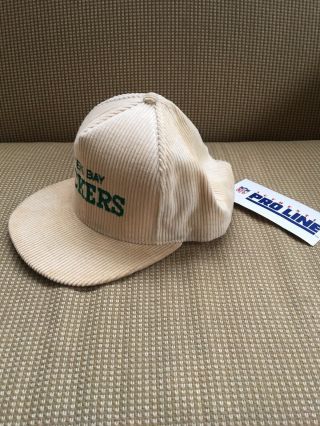 Vintage 1980s NFL Green Bay Packers Corduroy Hat Cap Snapback ProLine NWT 3