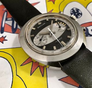 GROOVY 1960s BAYLOR SURFBOARD LANDERON VINTAGE CHRONOGRAPH 6