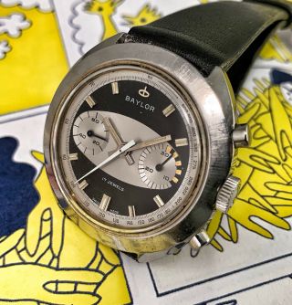 GROOVY 1960s BAYLOR SURFBOARD LANDERON VINTAGE CHRONOGRAPH 7