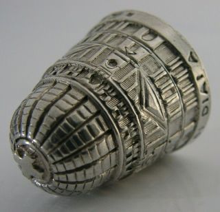 Cast Heavy Solid Silver Royal Thimble 1981 Royalty Prince Charles & Lady Diana