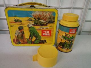 Vintage 1967 Aladdin The Rat Patrol Metal Lunchbox Complete Thermos