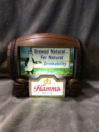 Vintage Hamm ' s Beer Barrel (Flip Motion - 8 Scenes) Lighted Sign 2