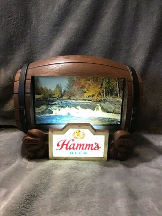 Vintage Hamm ' s Beer Barrel (Flip Motion - 8 Scenes) Lighted Sign 3