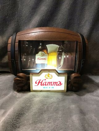 Vintage Hamm ' s Beer Barrel (Flip Motion - 8 Scenes) Lighted Sign 4