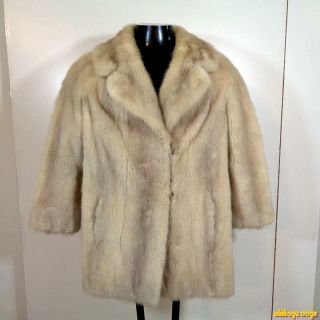 Miller & Rhoads Vtg Gorgeous Vtg Mink Fur Jacket Coat Womens Size M Beige