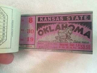 Vintage 1950 University of Oklahoma OU Sooners Football Ticket Stub Book Norman 4