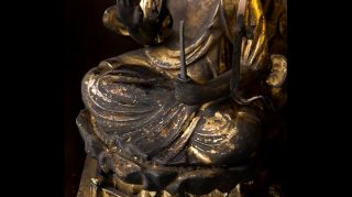 old Japanese Japan,  Buddhism Buddha statue kannon,  Bodhisattva Zushi box 27cm　政 5