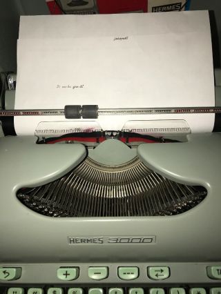 Vintage HERMES 3000 Typewriter with Case,  Brushes,  and manuals C10 2