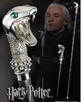 Harry Potter Rare Deatheater Lucius Malfoy Walking Stick Cane Snake Serpent Wand