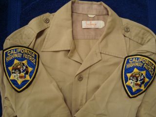 Vintage Chp California Highway Patrol Officer Zippered Shirt Saba 