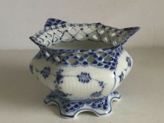 Vintage Royal Copenhagen BLUE FLUTED FULL LACE Sugar Bowl 1 1113 First Quality 3