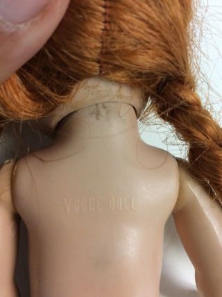 VNTG Vogue Ginny doll wearing Tina 29 Brown check Dress & Bloomer Tagged 8