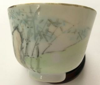 Chinese Overglaze enameled cup with lady in landscape decoration 5