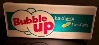 Rare Vintage Bubble Up Lighted Sign.  Kiss Of Lemon.  Kiss Of Lime - Dualite