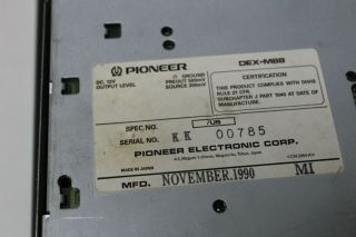 Pioneer Premier DEX - M88 head unit and CDX - M33 six disc changer - rare vintage 5