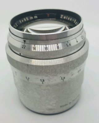Contax RF Zeiss Opton 85mm f/2 T Sonnar Lens RARE 2