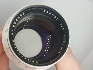 Contax RF Zeiss Opton 85mm f/2 T Sonnar Lens RARE 7