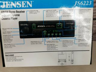 Vintage JENSEN Car Stereo AM/FM Radio with Cassette JS6223 2