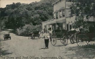 Inverness,  Ca The Store And Post Office Marin County California Postcard Vintage