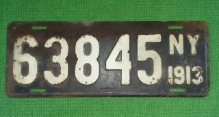 1913 Vintage York Ny Automobile License Plate 63845