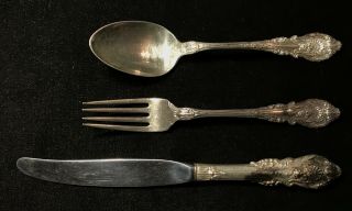 Sterling Silver Flatware - Wallace Sir Christopher Junior Fork Spoon Knife Mono