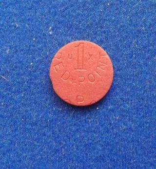 Error Clipped Opa Red Point Token World War Two Wwii Ration Vintage Coin Rare Ux